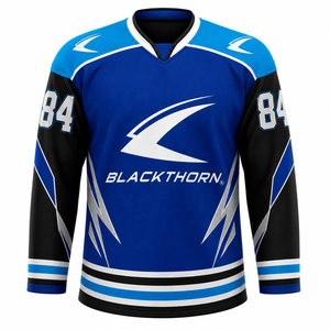 Camisetas de Hockey sobre Hielo Transpirables, 100% Poliéster, Nombre del Jugador Personalizado, Servicio OEM, Impresión por Sublimación en Cuatro Direcciones - Product Image 3