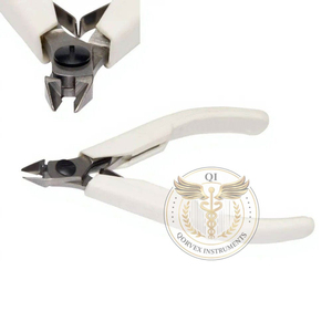 Precision Side <b>Cutters</b> Slim Tapered Head Semi-<b>Flush</b> Micro Bevel Antistatic Safe Grip Stainless Steel Jewelry - Product Image 4
