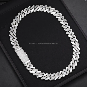 Chaîne en argent sterling 925 glacée de qualité supérieure de 14mm cloutée de diamants moissanite Hip Hop personnalisé bijoux les plus vendus - Product Image 1