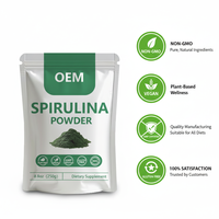 Poudre de spiruline non-OGM pour jus vert, substitut de repas et boissons, spiruline naturelle
