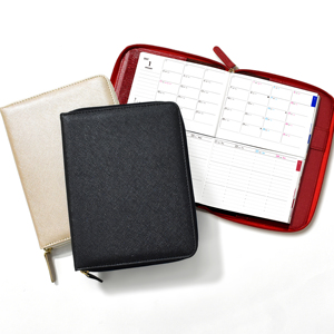 Agenda séparé double, planificateur hebdomadaire, format vertical A5 B6, reliure cousue, couverture ronde en PU - Product Image 1