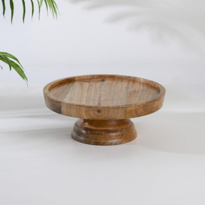 Handmade Wood Round Cake <b>Stand</b> Pedestal Display Dessert <b>Stand</b> For Wedding Party And Home Kitchen Decor Wooden <b>Cupcake</b> Holder - Product Image 1