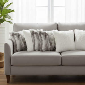 SOGA Juego de 6 Fundas de Almohada Decorativas de 45 cm, 3 Fundas de Almohada Blancas con Textura, 3 Fundas de Cojín de Piel Sintética Blanca Premium para Sofá y Dormitorio - Product Image 3