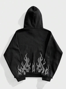 Hoodie surdimensionné en molleton 100% coton, qualité supérieure, personnalisé avec strass, style décontracté ou urbain, service OEM - Product Image 3