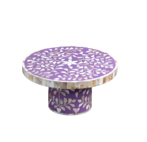 Soporte para tartas de nácar hecho a medida, plato redondo artesanal tallado en concha para celebraciones de bodas y fiestas de lujo - Product Image 3