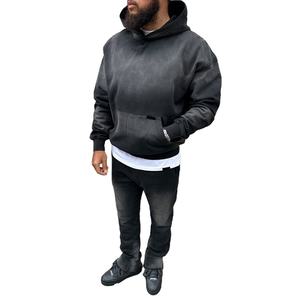 Sudadera con Capucha Oversize de Algodón Mezclado con Efecto Ácido 470 GSM, Estilo Retro Urbano, Fabricación OEM para Marca Privada - Product Image 5