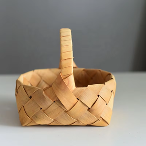 MIXWARES Hand Woven Space-Saving Modern Eco-friendly Woven <b>Storage</b> <b>Basket</b> with Handle for Home Living Room - Product Image 5