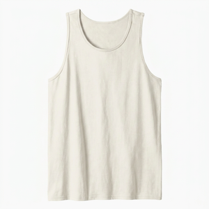 Camiseta sin mangas de punto con cuello redondo de color negro liso para hombre, estilo casual, teñido liso, deportiva, tipo camiseta interior - Product Image 6