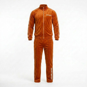 Conjunto Deportivo Retro de Terciopelo para Hombre EKIN IMPEX, Ecológico, Ligero, de Poliéster/Nailon, Color Naranja Quemado, con Cordón Ajustable de Terciopelo de Lujo - Product Image 3