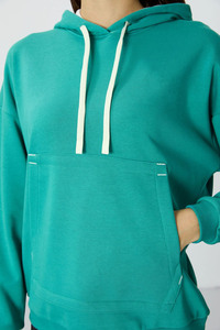Sudadera con capucha extragrande para mujer, informal, holgada, de forro polar, con bolsillo canguro, manga larga, conjunto de ropa de descanso - Product Image 4