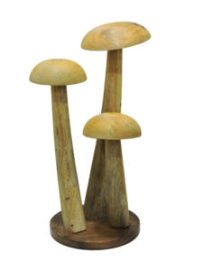 Handcrafted Aluminum Mushroom Trio Sculpture Modern Nature Inspired Metal Toadstool Statues for <b>Rustic</b> Home Office <b>Desk</b> Decor - Product Image 1
