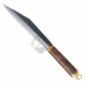 Nouveau couteau Viking court en acier à haute teneur en carbone 1095 forgé à la main, lame de 8 pouces, manche en bois de noyer, couteau médiéval ambidextre - Product Image 1