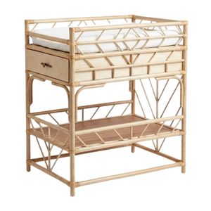 Table à langer en rotin de qualité supérieure avec tiroirs, mobilier pour tout-petits, chambre de bébé, support tressé, prix d'usine, vente à prix réduit - Product Image 1