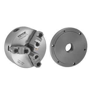 Mandrino per tornio a 3 griffe da 6 pollici (160 mm) con piastra di supporto autocentrante filettata da 1 1/2 pollici-8, 0,12-5,71 (3-145 mm) Clampi - Product Image 1