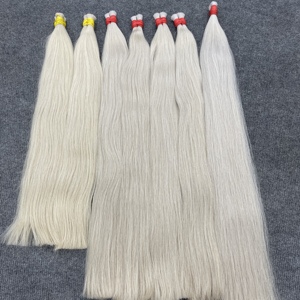 Extensiones de Cabello Humano Vietnamita de Lujo al por Mayor, Cabello Natural Liso Rubio a Granel para Trenzas, Cabello Blanco - Product Image 4