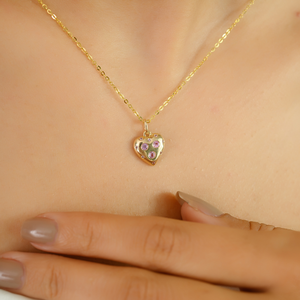 Pendentif en forme de cœur en saphir rose 100% naturel pour femmes, bijoux originaux en or jaune 14 carats, cadeau d'anniversaire, tendance - Product Image 4