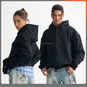 Sweats à capuche et sweat-shirt personnalisés surdimensionnés avec logo de créateur en vrac plus vintage unisexe noir vierge - Product Image 1