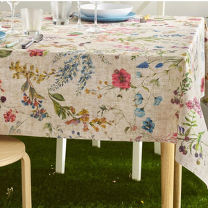 Blue & White Round <b>Tablecloth</b>, Cotton Table Cover, Dining Table Linen, Housewarming Gift, Wedding Table Decor - Product Image 2