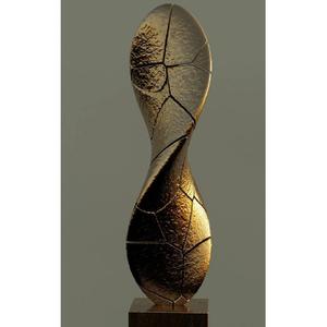 Sculpture abstraite ornée en laiton et aluminium, art décoratif en métal, statue, figurine d'art métallique pour hôtel, décoration de table à domicile - Product Image 4