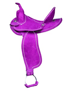 Venta caliente verde azulado con blanco Buckstitch caballo cuero Western Show barril carreras caballo sillín portátil equitación multicolor - Product Image 3