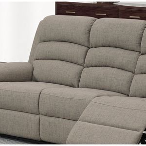 Divano Reclinabile Moderno in Tessuto Marrone Chiaro, Poltrona in Tessuto di Iuta con Movimento Manuale per Arredamento Soggiorno - Product Image 4