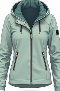 Veste softshell pour femme, à capuche, zippée, imperméable, coupe-vent, respirante, pour l'extérieur, hiver - Product Image 6