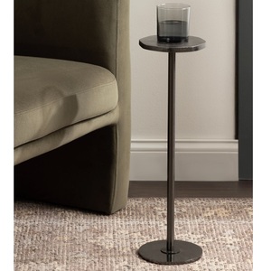 Mesa de Cóctel de Aluminio Refinado de Alta Calidad, Mueble Premium con Detalles Metálicos, Mesa Auxiliar para Hogar, Hotel, Vino y Bebidas, Latón - Product Image 2