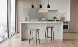 Ensemble de 2 tabourets modernes en bois d'hévéa avec assise courbée - Tabourets de comptoir/bar pour table basse - Product Image 4