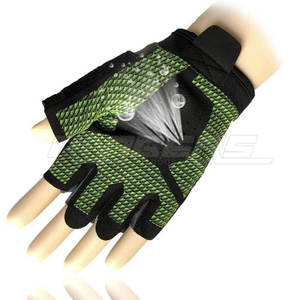 Gants de musculation pour hommes, noir et vert, avec support de poignet, paume rembourrée, gants de fitness, logo personnalisé, gants de levage à demi-doigts - Product Image 2