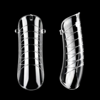 Lot de 120 moules papillon en plastique transparent double forme pour extension rapide des ongles en gel, à usage unique