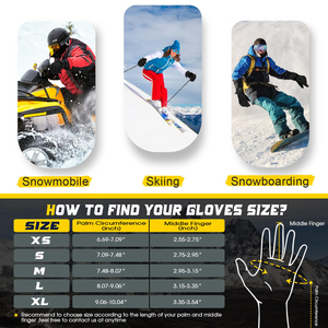 Gants de ski thermiques avancés, résistants à l'eau, mitaines de neige respirantes avec ajustement réglable pour les sports d'hiver en montagne - Product Image 6