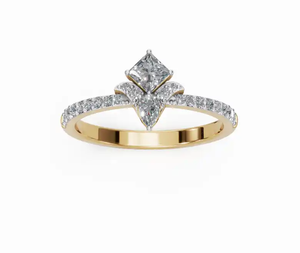 Bague en diamant de créateur, or massif 14k, 18k, 9k, disponible en finition or jaune, rose, blanc, bijou minimaliste de luxe - Product Image 1