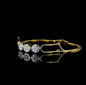 Pulsera minimalista de oro con diamantes – Joyería para mujer con diamantes cultivados en laboratorio de corte redondo - Product Image 3