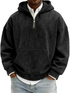 Sweat à capuche zippé vintage délavé à l'acide pour homme, pull molletonné oversize, streetwear d'hiver, tenue décontractée homme et femme DDP - Product Image 2