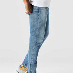 Jeans classiques pour hommes, coupe slim, coupe droite, extensibles, décontractés, tendance, pantalons en denim pour hommes - Product Image 3