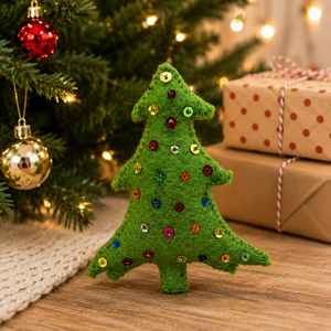 Handmade Felt Christmas Tree Ornament <b>Wool</b> Felt Holiday Decoration Christmas Home Decor - Product Image 1