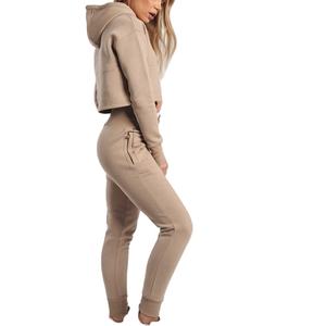 New arrival 2021 High waist fitness sports women sweatpants and <b>crop</b> <b>tops</b> set gym tracksuit - Product Image 4