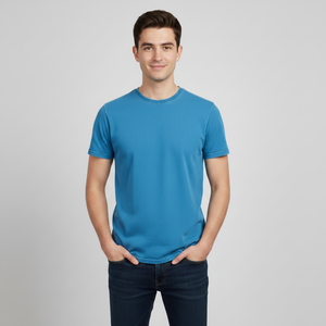 T-shirt épais et lourd en coton uni 300 GSM à manches courtes pour hommes, coupe oversize, personnalisable avec logo, vente en gros - Product Image 1