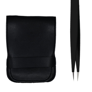 Pinzas de Precisión para Cejas, Acero Inoxidable, Negro Mate, Pinzas para Eliminar Vello Facial Profesional - Product Image 5