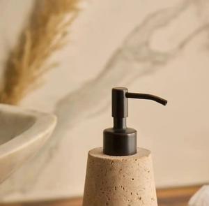 Dispensador de Jabón de Travertino Natural, Dispensador de Jabón Líquido Decorativo de Piedra de Lujo para Baño - Product Image 2