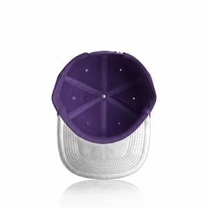 Structured 7-Panel <b>Purple</b> Snapback Cap Silver Flat Brim Unisex Casual <b>Hat</b> Solid Color Cotton Canvas Adult Fit 3D Embroidery - Product Image 5