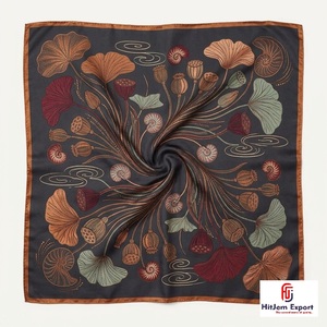 Elegant Custom Printed Luxury <b>Silk</b> <b>Scarf</b> Womens Square Headscarf Lightweight Fashion Fabric OEM ODM Manufacturer Taiwan Supplier - Product Image 3