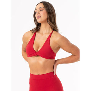 Conjunto de Leggings y Sujetador Deportivo para Mujer, Color Rojo Cereza, OEM, 2 Piezas, Nuevo, Transpirable, con Efecto Push-Up - Product Image 3