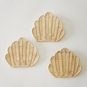 Shell shaped rattan wall hanging art charms highest quality eco-friendly decal for kids room decor - Product Image 1