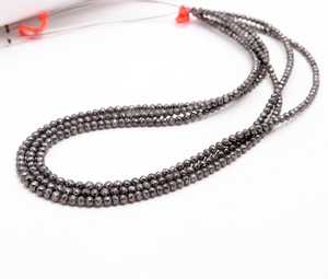 Cuentas de Diamante Facetadas de Sal y Pimienta Gris Oscuro al por Mayor, Hilo Suelto de 15 Pulgadas, Certificadas por Terceros para Joyería de Lujo - Product Image 3