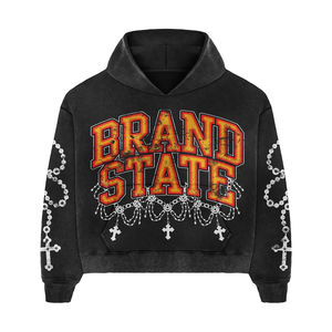 Chándal de Hombre Talla Grande con Hombros Caídos |   Conjunto de Algodón Suave con Estampado Serigrafiado |   OEM Personalizado al por Mayor - Product Image 2