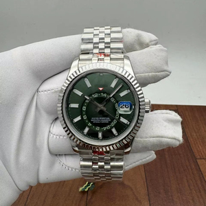 Reloj Mecánico Automático de Lujo GMT de Alta Calidad con Esfera Verde, Brazalete Jubilee, Bisel Acordonado, Cristal de Zafiro, Movimiento ETA, 40 mm - Product Image 1