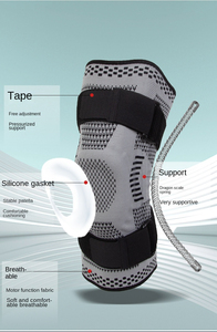 Genouillère de sport respirante à compression pour le fitness, unisexe, noire avec rayures bleues - Product Image 4
