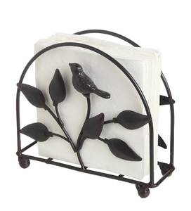 Vintage Metal <b>Bird</b> Leaf Napkin Holder Rustic Decorative Tissue Organizer Tabletop Dining Kitchen Display <b>Stand</b> - Product Image 1