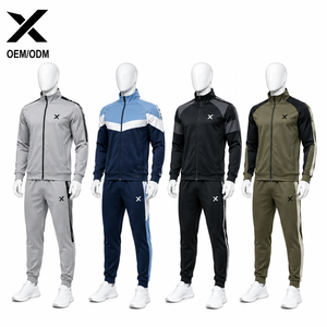 Survêtements de performance pour hommes X Sports City, en synthétique, avec fermeture éclair intégrale, col montant, style sportif, séchage rapide, polyester et nylon, pour l'automne - Product Image 1